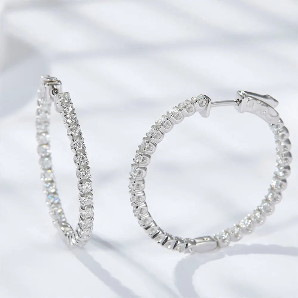 Moissanite Hoop Earrings