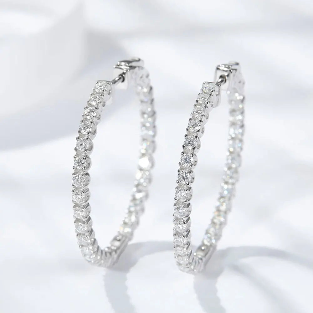 Moissanite Hoop Earrings