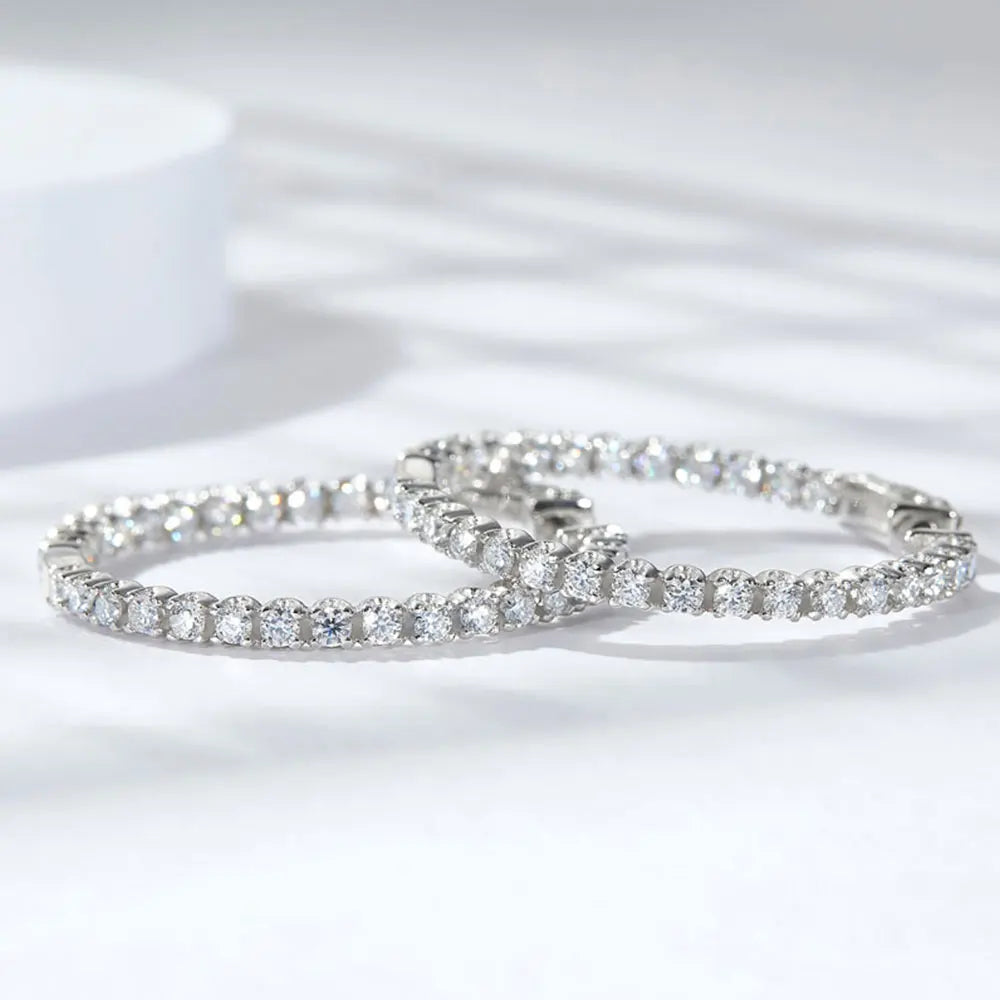 Moissanite Hoop Earrings