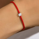 Red Cord Bracelet – Moissanite Sparkle