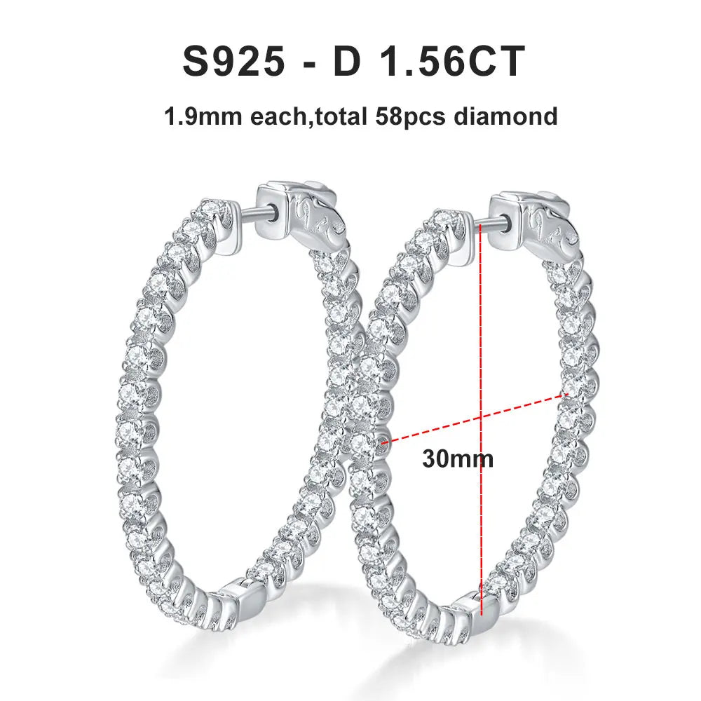 Moissanite Hoop Earrings