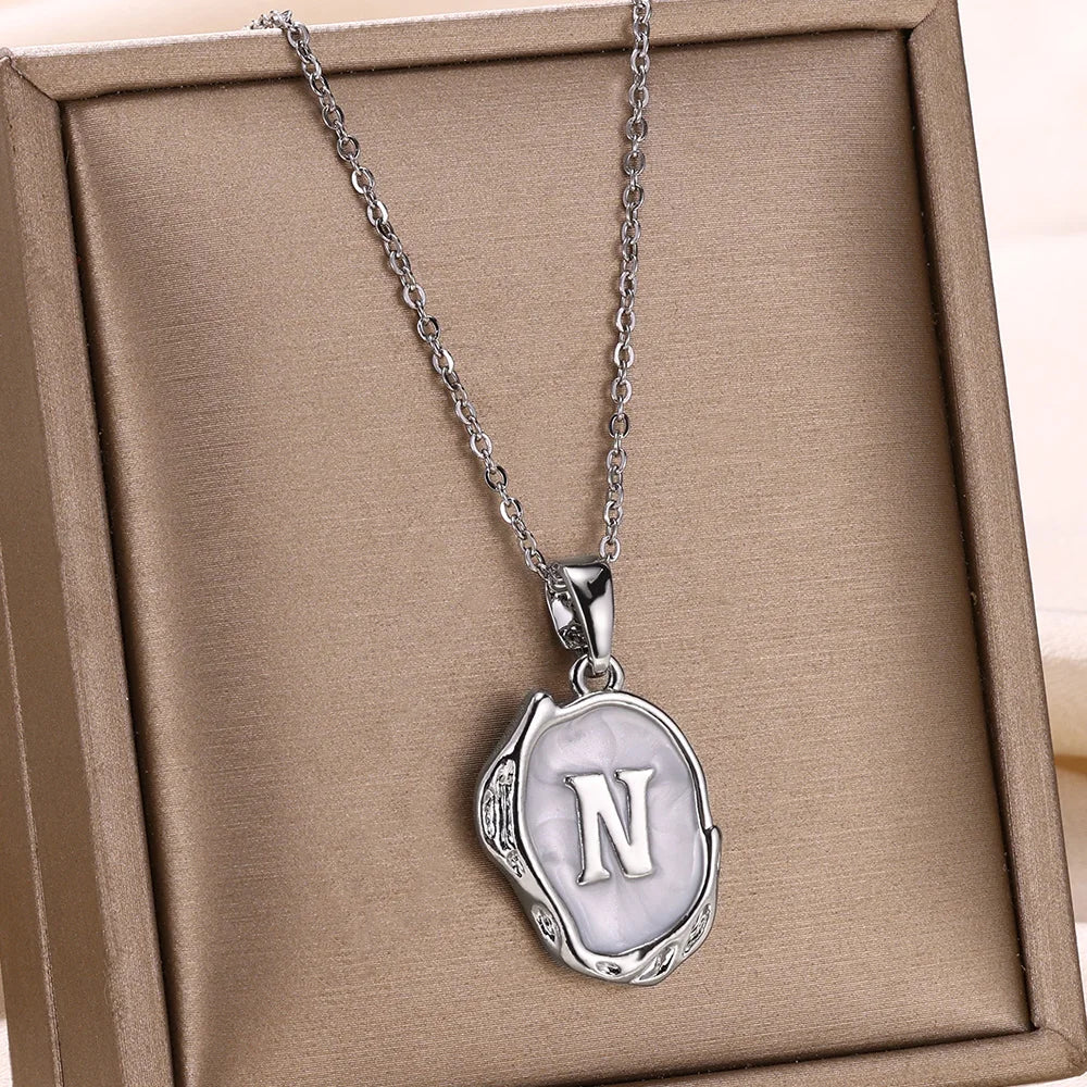 Deep Ocean Initial Necklace
