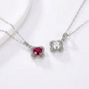 Moissanite and Ruby Necklace