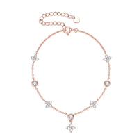 Four-Leaf Moissanite Flower Bracelet